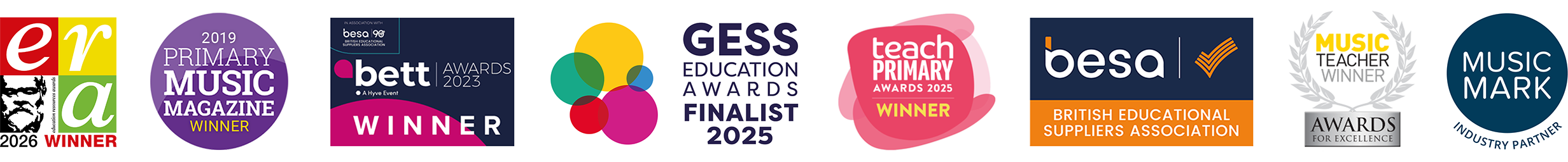 Awards and recognition for the Charanga music education platform and digital learning resources